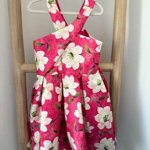 Girls Abel & Lula Pink Formal Flower Print Dress, Size 5